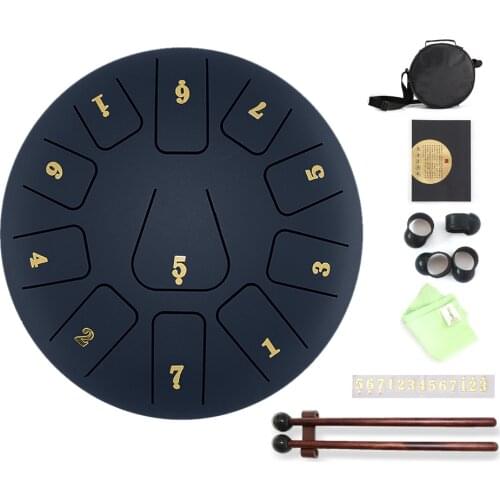 11 Tune Tongue Drum 8 inch Steel Tongue Drum Kits With Drumstick Finger Cots Drum Bag Drumstick Stand Instruments Accessories