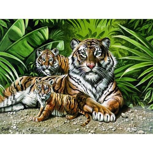 Three tigers The wooden puzzle 1000 pieces ersion jigsaw puzzle white card adult childrens educational toys