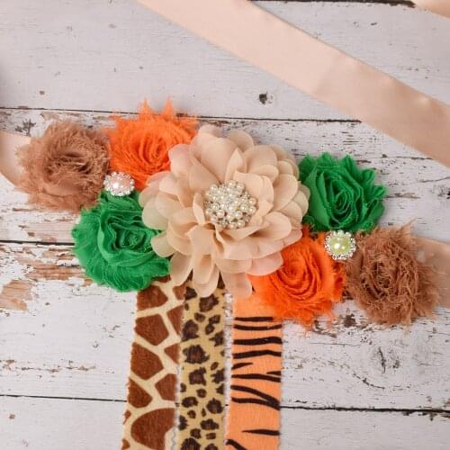 Wild World Maternity Sash Flower Sash Pregnancy Belly Belt Photo Props Gift Baby Shower Party Flower Girl Belt 3 Yards