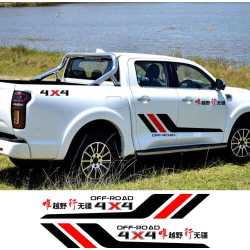 For GWM Poer Pao Pickup Door Side Stickers Truck 4x4 Graphics Vinyl Film Letter Decor Covers Car Decals Auto Tuning Accessories