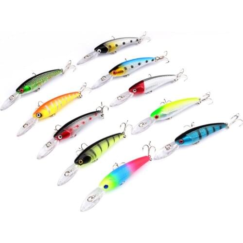 10pcs/lot Artificial Fishing Bait 90mm/8.3g Trolling Minnow Saltwater Wobblers Pesca Jerkbait Boat Trailers Fish Lures Tackle