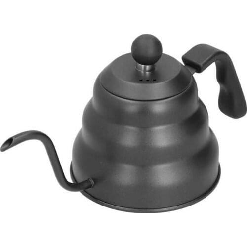 1L/1.2L Coffee Pot PTFE Stainless Steel Tea Pot Coffee Kettle Gooseneck Spout Pour Over Coffee Maker Drip Kettle Black