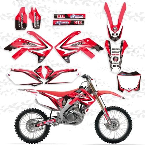 TEAM GRAPHICS & BACKGROUND DECALS STICKER Kits For Honda CRF250R CRF250 2010-2013 CRF450R CRF450 2009-2012 CRF 250 450 250R 450R