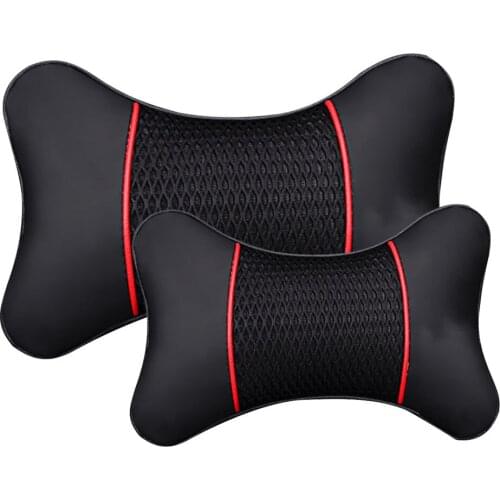 Leather Car Seat Neck Pillow Head Protector Safety Auto Headrest Support Backrest Cushion Pillows Neck Rest