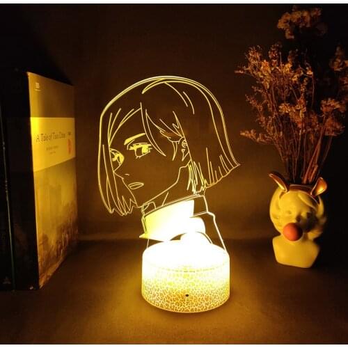 Kugisaki Nobara Facial 3D Anime Light Kawaii Room Decor Night Lamp Manga Jujutsu Kaisen Fans Cool Gift for Otaku Friends Kids
