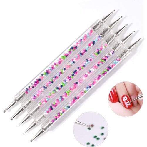 1Set UV Gel Nail Art Brush Double Head Nail Art Dotting Pen Drawing Painting Set Nail Art Dotting Tools Manicure Accessories