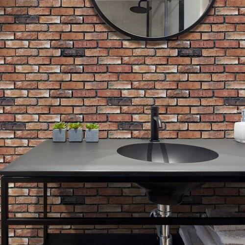 7-Sheet 3D Brick Peel and Stick Wall Stickers Waterproof Self Adhesive Stick On Wall Floor Stairs Stickers for Bathroom Kitchen