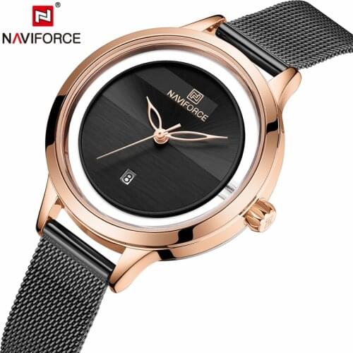 NAVIFORCE New Women Ladies Watches Luxury Simple Quartz Wrist Watch Fashion Waterproof Bracelet Clock Gift Relogio Feminino 2019