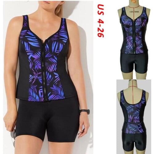 2021 New Black Print Tankini Two Piece Swimsuit with Shorts Biquini Plus Size Swimwear Women Swimming Suit for Girls Plavky