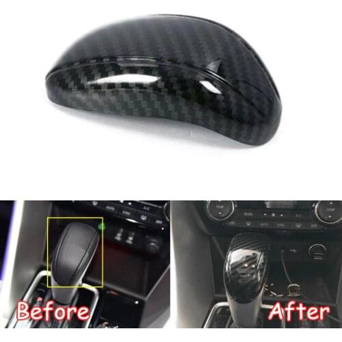 New Car Accessories For Mitsubishi Eclipse Cross 2017 2018 Gear Shift Knob Cover Trim Sticker Car Styling Carbon Fiber Style