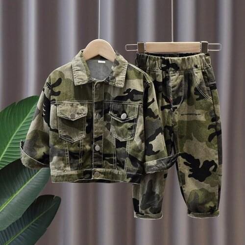 Boys Clothes Set Sweatshirt Pants Camouflage overalls Outfit Spring Autumn Kids Sport Suit winter Children Clothing for 2-8 Year