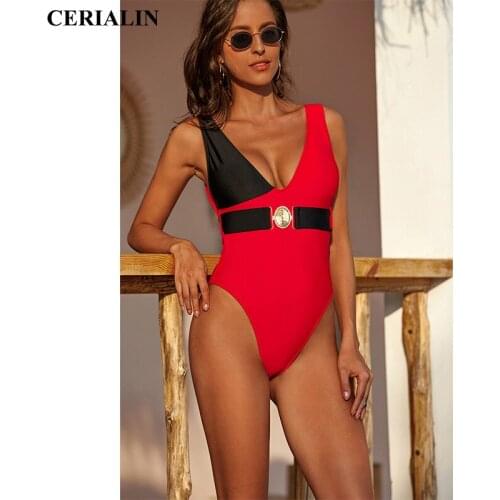 Patchwork Leopard Solid Swimming Suit Sexy Backless Swimsuit Low Cut Women High Fork Female Bathing Suits Good Quality Beachwear