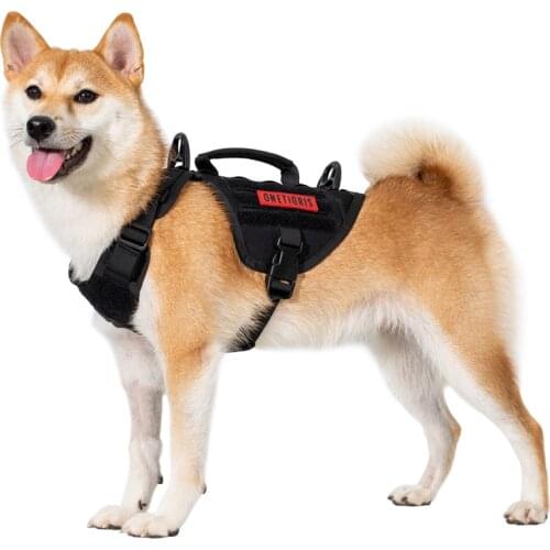 OneTigris MOLLE Small Sized Dog Vest K9 Harness Small Dog MOLLE Vest + Grab Handle Leash Clips for Service Dog