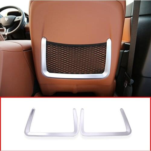 Car Rear Back Seat Net Bag Frame Cover Trim Fit For Maserati Levante 2016 Car Accessories ABS Chrome 2pcs