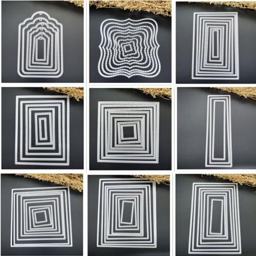 Frames Square Card Curves Border Making Scrapbooking Dies Metal Crafts Layering Metal Cutting Dies Greeting Card Handmade NEW