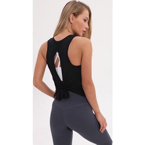 Skin-friendly Plain Sport Fitness Tank Tops Women Loose Fit Running Workout Vest Back Open Training Yoga Vest XS-XL