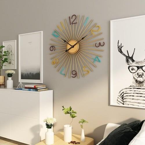 Luxury Livingroom Wall Clock Display Metal Creative Modern Simple Wall Clock Geometric Horloge Murale Home Accessories DL60WC
