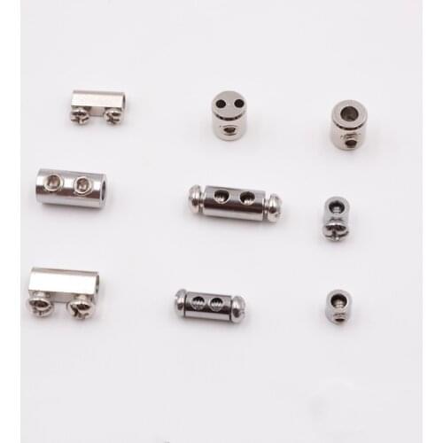 Steel wire rope buckle adjustable telescopic double hole thread locker tightens DIY lamp hanging code accessories