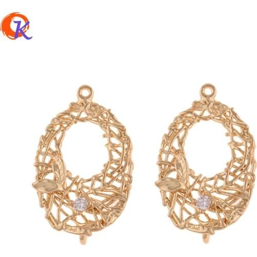 Cordial Design 20Pcs 17*28MM Jewelry Accessories/DIY Earring Making/Genuine Gold Plating/Oval Shape/Hand Made/Earring Findings