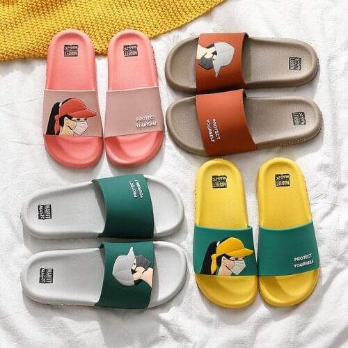 Women Men Slippers Summer Beach Slides Cartoon Thick Soled Sandals Boys Girls Lovers Bath Deodorant Shoes Flip Flops