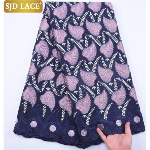 SJD LACE Fashion African Lace Fabric High Quality Nigerian Cotton Lace Fabric Embroiderey Swiss Cotton Lace For Woman Sew A1871