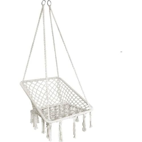 Nordic cotton rope outdoor hammock modern simple square children tassel swing fashion household courtyard hanging chair