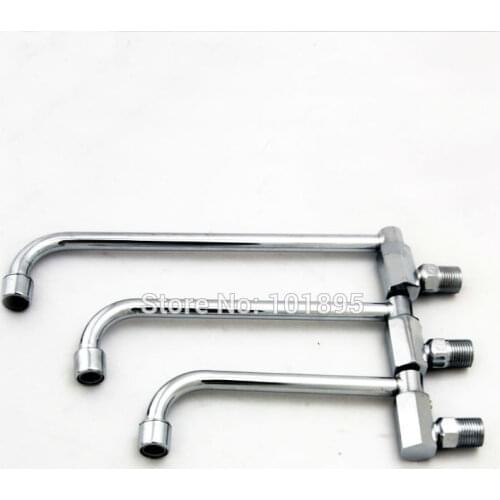 Zinc and Brass Material Silver Color 20-30cm Spout of 2 Models Wall Mounted Rotate Switch Cold Water Kitchen Sink Tap L15116