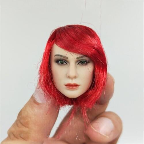 TBLeague 1/6th Red Hair Female Head Sculpture Model Of PL2020-173 A Knight Flame Version For 12inch Women Doll Accessories