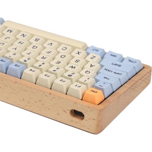 YMDK Hot Swap Fully Programmable 96 Walnut Beech Wood Wooden Case Aluminum Plate PCB Stabilizers Support ANSI ISO DIY Kit