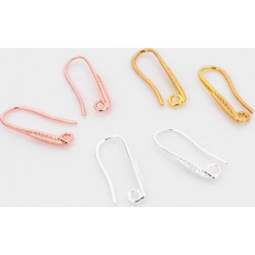 19mm Length 10pcs(5pair) 3 Colors Plated Copper material High Quality Earring Hooks Wire Settings Base Settings Accessories