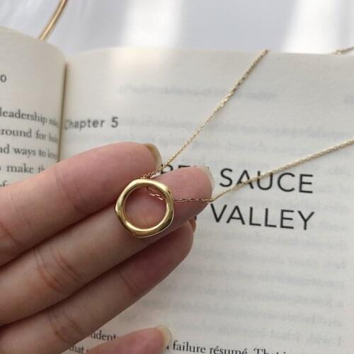 Silvology Irregular Round Circle Pendant Necklace 925 Sterling Silver Openwork Necklace for Women Festival Jewelry Design Gift