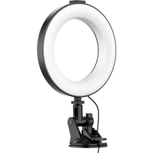 Zoom LED Video Light Adjustable Portable Fill Light Vlog Light Conference Lighting Sucktion Kit 6inch Ring LED Fill-in Light