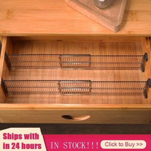 2 Pcs Adjustable Drawer Separator Divider Plastic DIY Socks Closet Storage Organizer Division Board Clapboard Drawer Clapboard