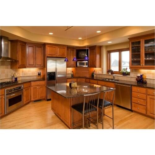 2017 hot sales good quanlity retail wholesales traditional solid wood kitchen cabinet oak color S1606072