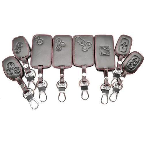 9 Styles Hot Sale Leather Car Key Case Cover Holder For Renault Megane Clio Logan Kadjar 1 2 3 Scenic Koleos Keychain Card Case