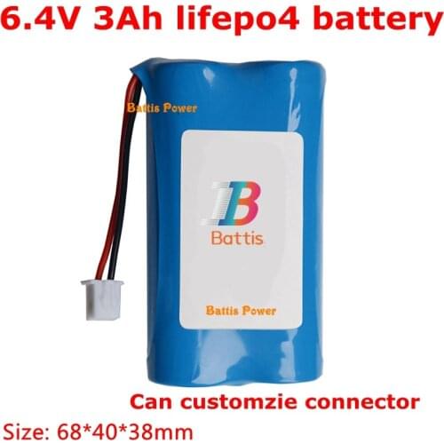 Real capacity Lifepo4 2S 6.4v battery pack 26650 3000mAh with PCB 6v 7.3v for led light speaker bike rc toys car amplifier