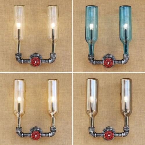 American Wall Lamp Glass Retro Vintage Loft Style LED lamps Industrial Edison Iron wall light Switch for Bar Cafe Home Lighting