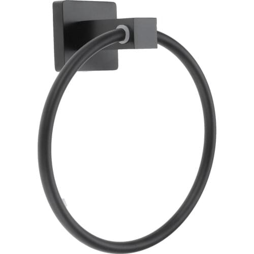 Antique Round Towel Ring Matte Black Clothes Holder Wall-mounted Bathroom Supporter Hardware For Bathroom Home Hotel Kitchen