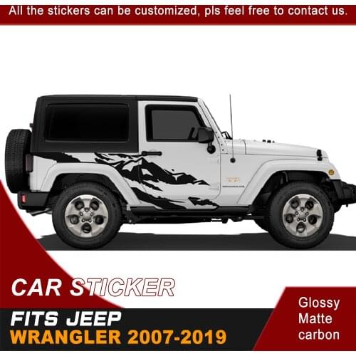 Car Decals Mountain Peak Graffiti Cool Graphic Vinyl Modified Decorative Car Stickers Custom Fit For Jeep Wrangler 2018-2007