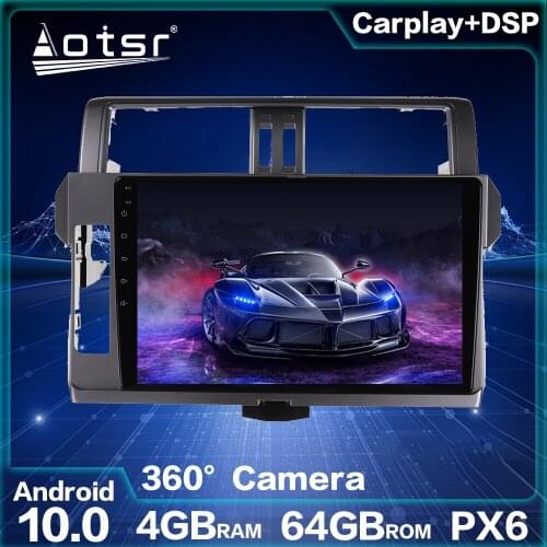 Android 10.0 4GB 64GB PX6 Auto Stereo For Toyota Prado 2014+ Android Radio Car GPS Navigation Unit Head Unit Multimedia Screen