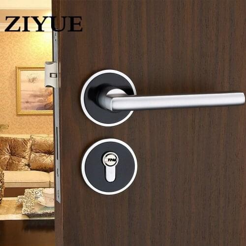 Free Shipping Black Space Aluminum Door Lock Interior Bedroom Lock Mechanical Handle