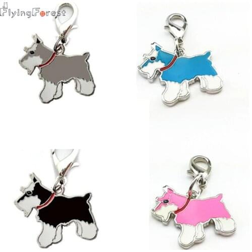 Keychain 5pcs/lot Schnauzer Dog Charms for Bag DIY Pet Dog Pendant Handbag Charms Animal Charms for Jewelry Bag Accessories
