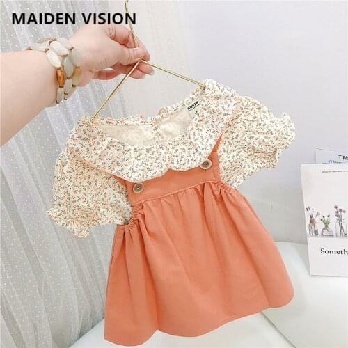 Girl outfit Infant Dress kids dresses for girls summer cotton Baby girls clothes cute Floral strap dress Toddler party Dress