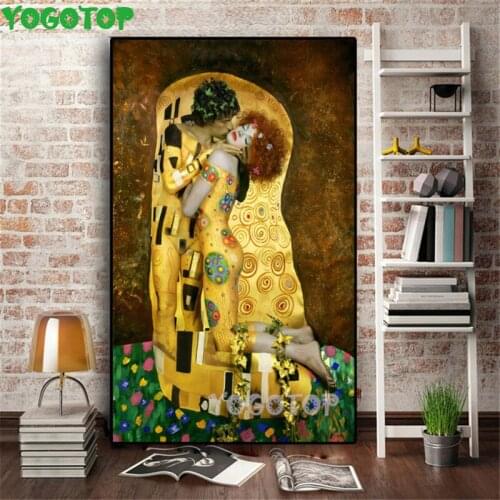 Diy Diamond painting Classic Artist Gustav Klimt Kiss Abstract Oil Painting Full mosaic diamond embroidery Cross Stitch YY4939