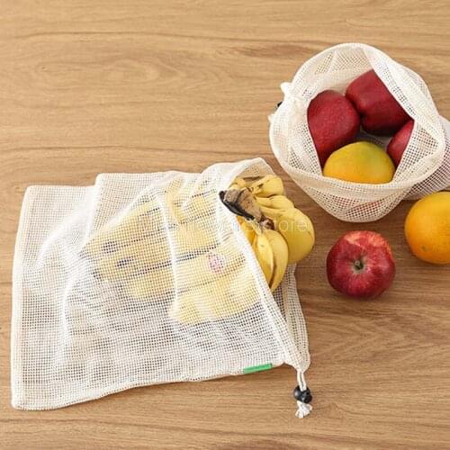 Travel Cosmetic Toy Shoes Fruit And Vegetable Pouch Tote Portable White Mesh Drawstring Pocket Storage Bag