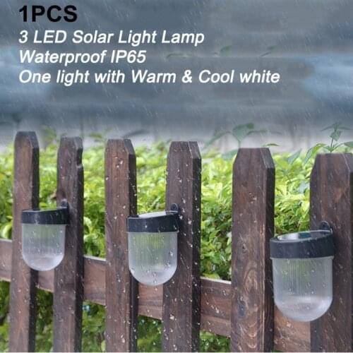 1PCS 3LED Solar Power Light Solar Lamp Outdoor Garden Pathway Porch Street Landscape Fence Yard Lamp Wall Light Waterproof IP65