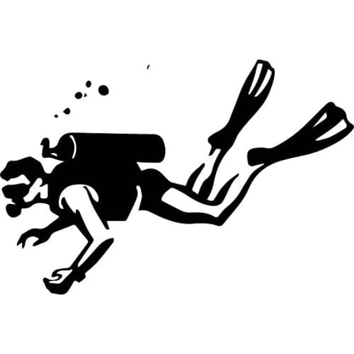 Deep Sea Adventure Divers High Quality Stickers Car Window Decoration Personality Pvc Waterproof Decals Black/white, 18cm*12cm