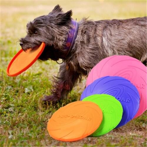 Dog Flying Discs Golden Pet Toys Bites Resistant Soft Rubber Interactive Throw Training Practice Resistance Supplies