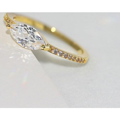 Wedding Rings For Women Simple Elegant Oval Clear Zircon Light Gold Silver Color Party Finger Ring Gift Fashion Jewelry R870