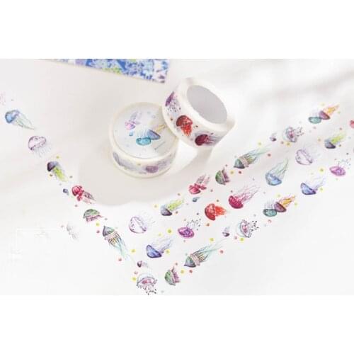 2cm*10m Cartoon Jellyfish washi tape DIY decorative scrapbooking masking tape adhesive tape label sticker stationery High Qaulit